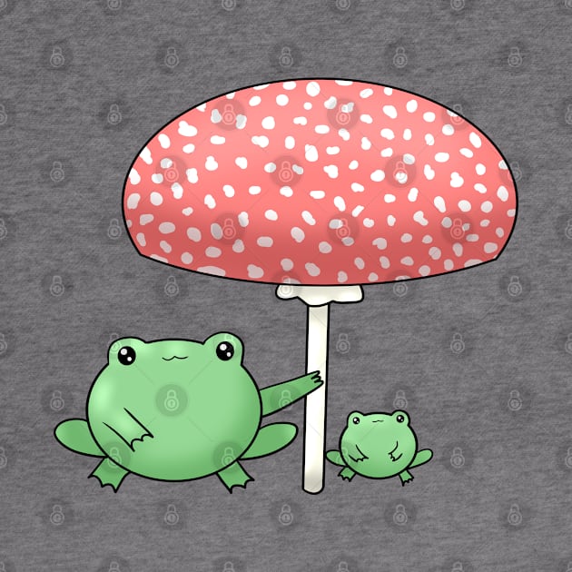 Cute Frogs Under A Mushroom by TheQueerPotato